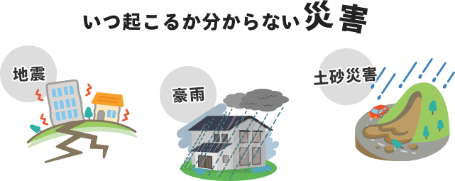 いつ起こるか分からない災害