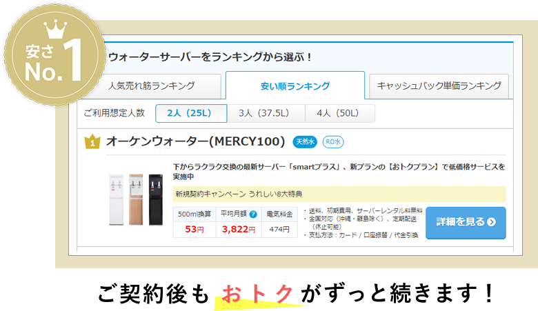 価格.com安い順ランキングで2022年9月からNo.1継続中