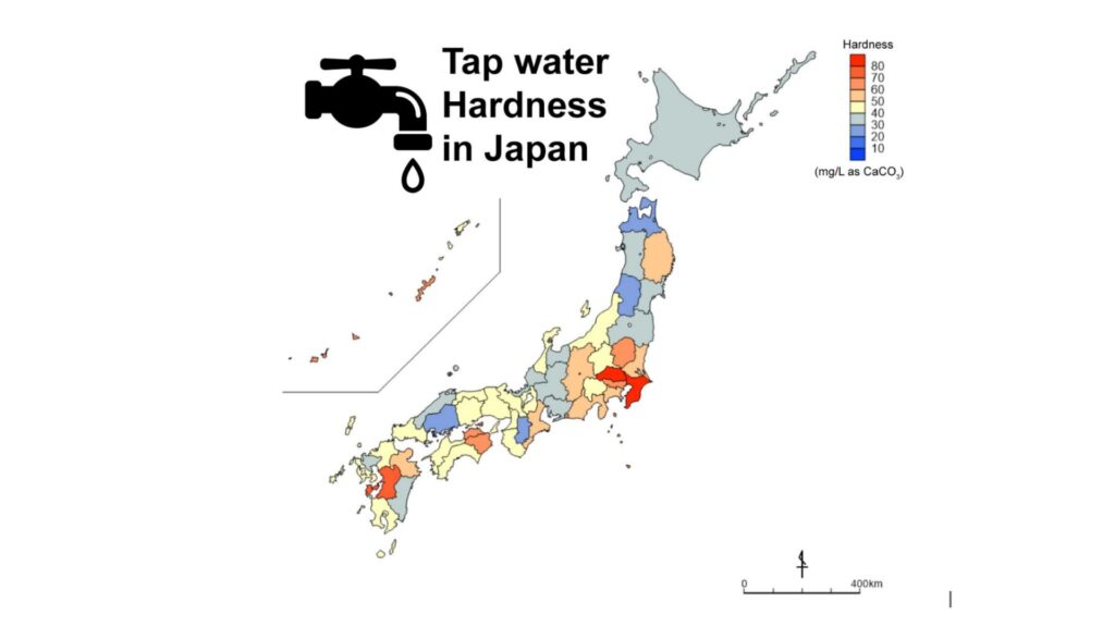 日本全国水道水の硬度分布