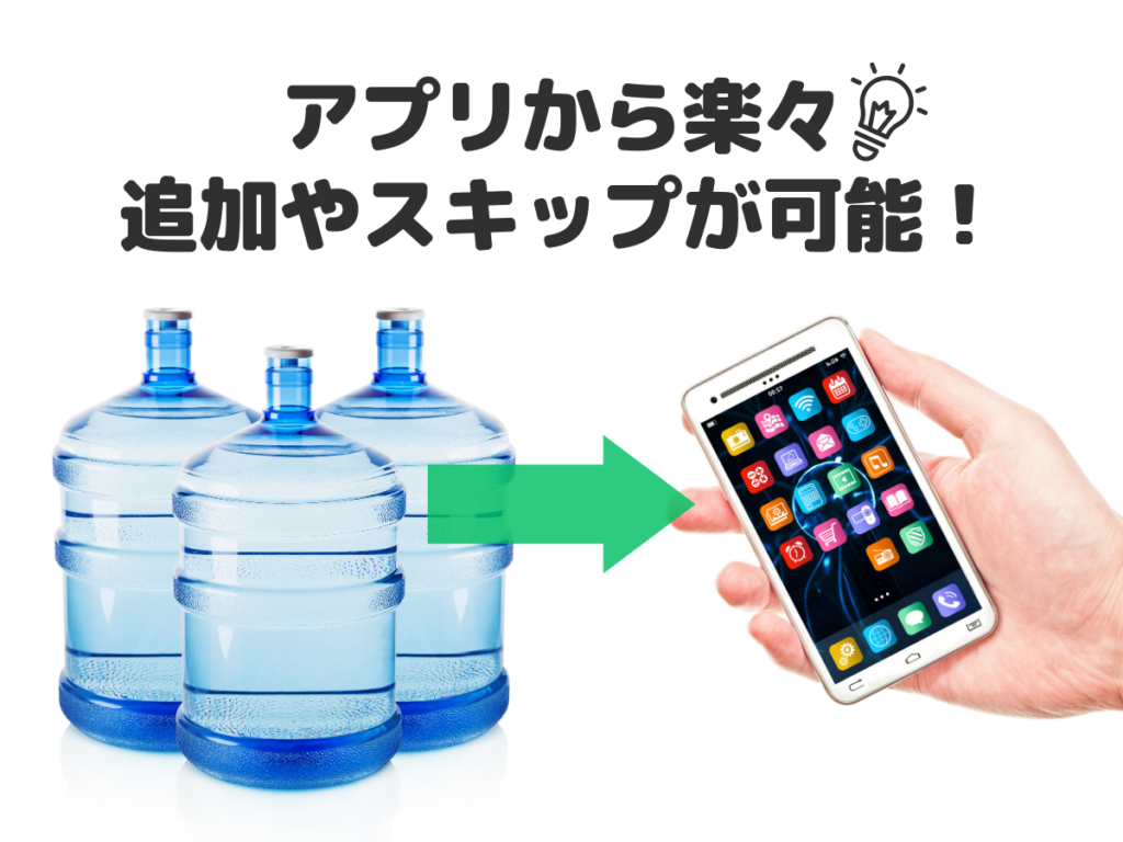 水ノルマを消費しきれない→アプリで楽々 追加やスキップが可能！
