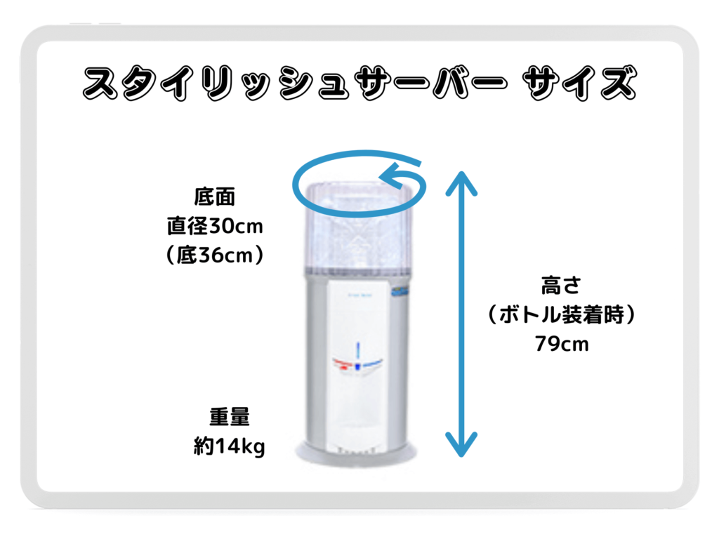 スタイリッシュサーバー ショートタイプのサイズ