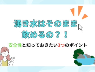 湧き水はそのまま飲めるの？安全性と知っておきたい3つのポイントを解説