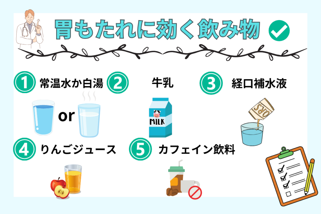 胃もたれに効果的な飲み物