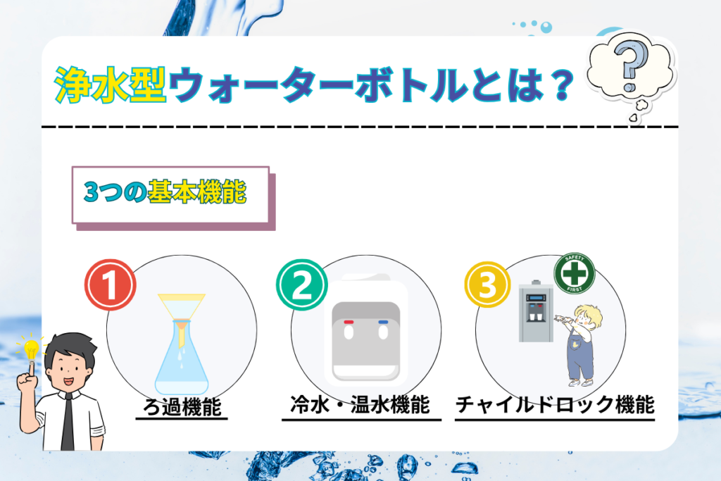 浄水型ウォーターサーバーとは｜主な3つの機能を紹介