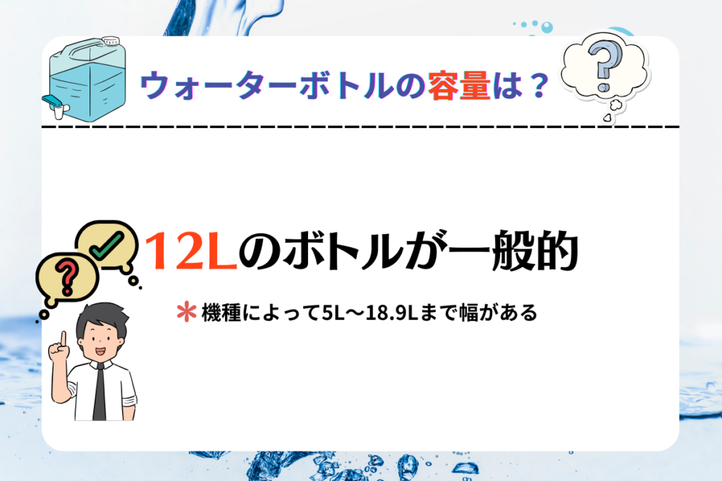 ウォーターサーバーのボトル容量は何リットル？